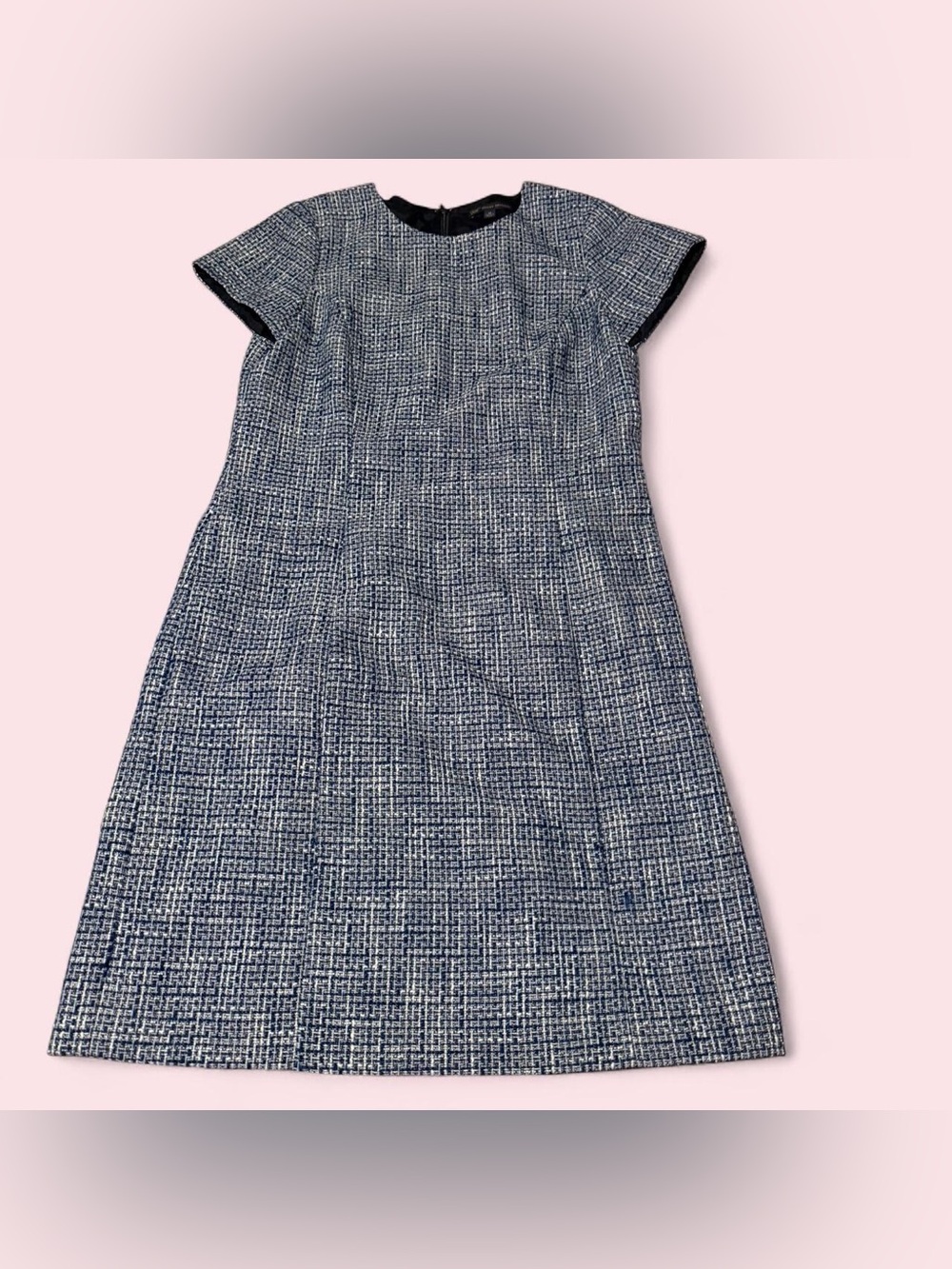 Brooks Brothers Blue and White Tweed A-Line Mini Dress
